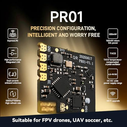GoolRC Flysky PR01 Receiver, 2.4GHz 16 Channels Mirco Receiver with Dual Antennas, CRSF/S.Bus Output Compatible with Flysky ProArt PA01 RC Transmitter for RC Car Boat Plane Robot Drone