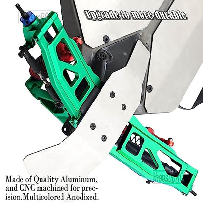 Upgrades Part for 1/10 Rustler/Stampede/Slash VXL 4X4,Big Bore RC Shocks&Steel Drive Shaft CVD&A Arm&Caster Block,Steering Blocks,Rear Stub Axle Carriers&Steering Bellcranks&Hex Hub,Green - color: Green/(6 Piece Set)