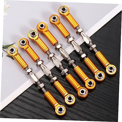 Kisangel 6pcs Rc Car Rod Linkage Kit Turnbuckle Rods CNC Machined for Link Truck Parts - color: Yellow