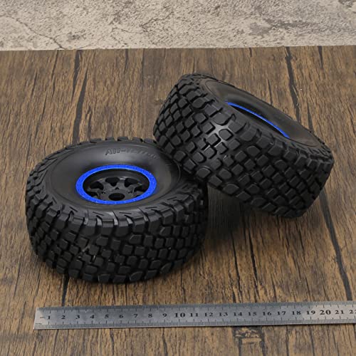 RCAWD RC Wheel Rims and Tires for 1/7 ARRMA Mojave 6S Parts & 1/7 UDR Unlimited Desert Racer 85086-4 Upgrades, Glued Nylon Wheels and Tires #8474X Blue - color: Blue