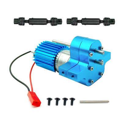 Metal 370 Motor Gearbox Gear Box with Drive Shaft for WPL C14 C24 B24 B36 MN D90 D99 MN99S RC Car Upgrades Parts Accessories(Blue) - color: Blue