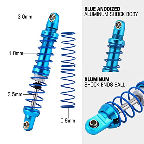 INJORA RC Shock Absorber Oil Adjustable Damper Set with Springs for 1/10 RC Truck Crawler Axial SCX10 TRX4 D90 (90mm) - size: 90mm