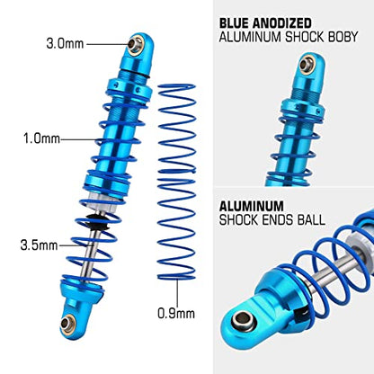 INJORA RC Shock Absorber Oil Adjustable Damper Set with Springs for 1/10 RC Truck Crawler Axial SCX10 TRX4 D90 (90mm) - size: 90mm
