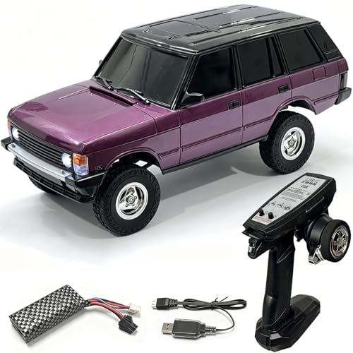LD18401Pro 1:18 4WD RC Crawler, Sensorless Brushless Motor RC Off-Road Truck with Metal Axles & Hydraulic Shocks, 2.4G Full-Proportional Control RC Car Purple - color: Purple