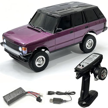 LD18401Pro 1:18 4WD RC Crawler, Sensorless Brushless Motor RC Off-Road Truck with Metal Axles & Hydraulic Shocks, 2.4G Full-Proportional Control RC Car Purple - color: Purple