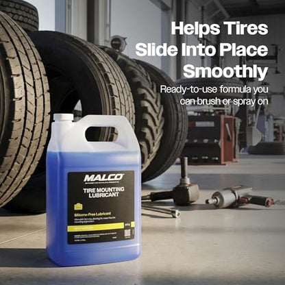 Malco Tire Mounting and Demounting Lubricant with Applicator - Tire Lube for Changing Tires/Improved Bead Seal & Rust Protection for Automotive, Truck, Farm, and Construction Tires