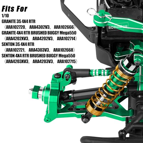 RC Upgrades Part for 1/10 Senton/Granite 3S &550,Shocks,Driveshafts,A Arms,Turnbuckles,Caster Block Set,Gearbox,25T Servo,58T Slipper,Center CVD &Support,Shock Towers,Steering,Green - color: Green(1set)