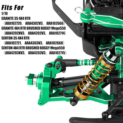 RC Upgrades Part for 1/10 Senton/Granite 3S &550,Shocks,Driveshafts,A Arms,Turnbuckles,Caster Block Set,Gearbox,25T Servo,58T Slipper,Center CVD &Support,Shock Towers,Steering,Green - color: Green(1set)