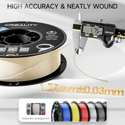 Official CREALITY PETG 3D Printer Filament 1.75mm 1KG Beige | High Precision Strong Toughness, Odorless Better Flow Moistureproof 3D Printing Ender Filament - color: Petg-1kg Beige, size: 1.75 mm