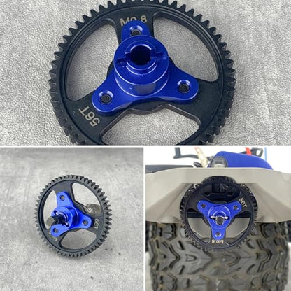 Aluminum Alloy RC Gearbox Slipper Clutch Eliminator Gear Adapter Compatible with Slash Rustler Stampede 4x4 VXL 1/10 RC Car Upgrade Parts (Blue) - color: Blue