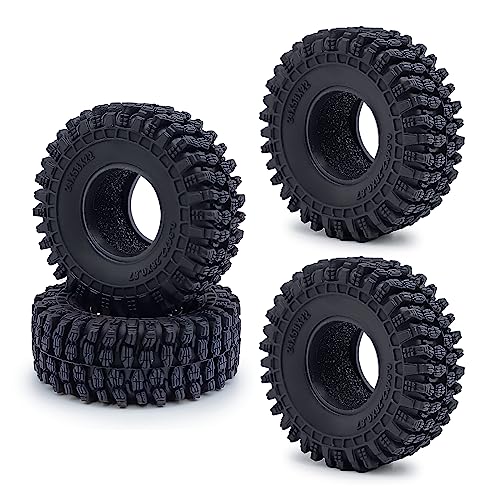 4PCS RC 1.0 Tires Foam Insert Soft Rubber 1.0" Wheel Tires 58MM | For 1/18 TRX4M Upgrades 1/24 SCX24