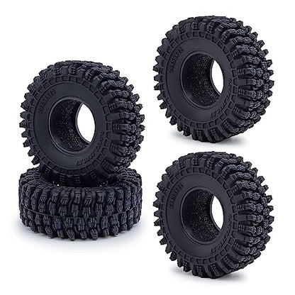 4PCS RC 1.0 Tires Foam Insert Soft Rubber 1.0" Wheel Tires 58MM | For 1/18 TRX4M Upgrades 1/24 SCX24
