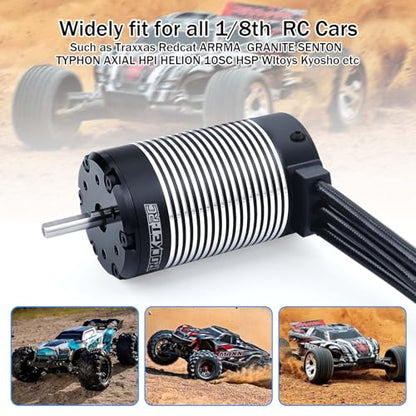 Surpass Hobby K4068 Brushless Motor1900kv 4-Pole Waterproof Design for 1/8 Truck Racing Car Buggy - style: 4068 Motor 1900kv