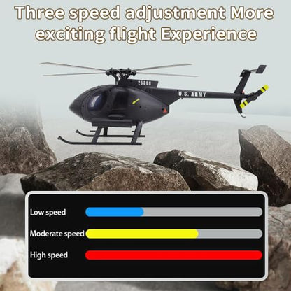 Remote Control Helicopter, C189 MD500 RC Helicopter Model, 1/28 Scale 4CH Single-Rotor Helicopters with 6-Axis Gyro and Brushless Motor, 2.4GHz RC Aircraft for Adults, 2 Batteries (Black) - color: Black