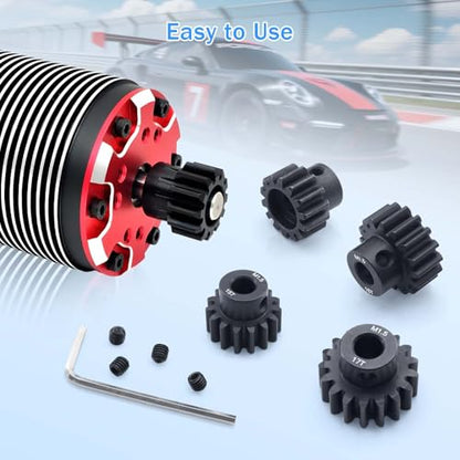 M1.5 Pinion Gear 14T 15T 16T 17T 8mm Shaft Steel Motor Gear Set for 1/5 1/6 1/7 1/8 1/10 Tra-xxas Arrma HSP HPI AXIAL LOSI RC Car Brushed Brushless Motor - size: 14T 15T 16T 17T
