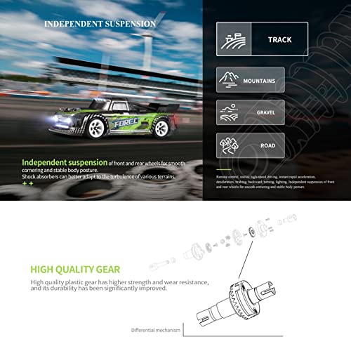 RC Car, Remote Control Car 1/28 Short Truck Car 2.4GHz Remote Control Race Car 30km/h High Speed Gift RTR with Metal Chassis 2 Battery for Adults