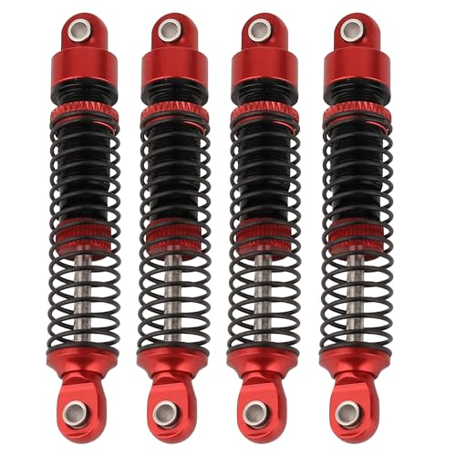 4PCS 59mm Aluminum Shocks Absorbers Long Threaded Oil Damper for 1/18 RC Crawler TRX4M TRX4-M Upgrade Parts (red) - color: 59mm-red