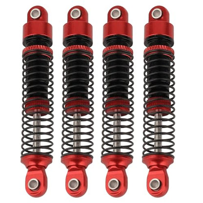 4PCS 59mm Aluminum Shocks Absorbers Long Threaded Oil Damper for 1/18 RC Crawler TRX4M TRX4-M Upgrade Parts (red) - color: 59mm-red
