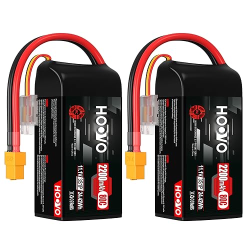 HOOVO 3S Lipo Battery, 2200mAh 80C 11.1V Shorty Lipo Battery Pack XT60 Plug | 2 Pack, Softcase, compatible with Drone RC Airplane Helicopter Quadcopter FPV RC Car - style: 3S 2200mAh 80C-XT60