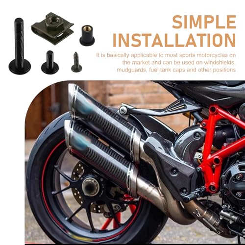 177PCS Motorcycle Fairing Bolt Kit, M5 M6 Stainless Steel Motorcycle Windscreen Screws Fasteners Fairing Bolts Nut Clips Kits, Universal Fairing Bolts Nut Clips Kit for Most Motorcycles