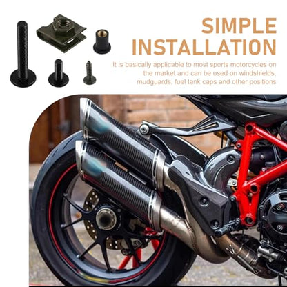 177PCS Motorcycle Fairing Bolt Kit, M5 M6 Stainless Steel Motorcycle Windscreen Screws Fasteners Fairing Bolts Nut Clips Kits, Universal Fairing Bolts Nut Clips Kit for Most Motorcycles