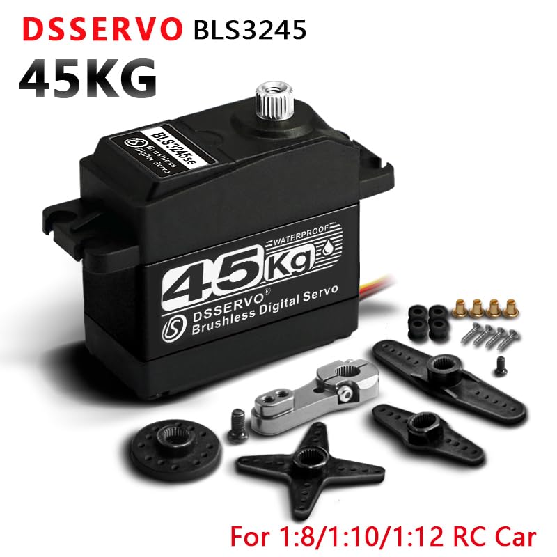 45KG Brushless RC Servo Steering Motor Digital Full Metal Gear Waterproof 180 Degree - size: 45KG (180°)