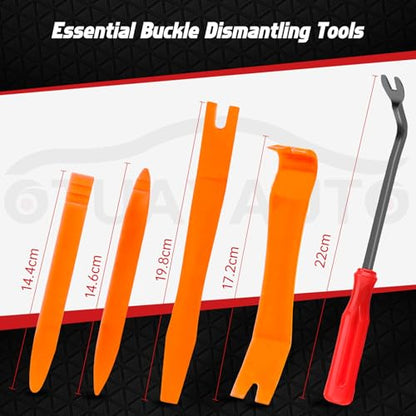 OTUAYAUTO 105PCS Replacement for Subaru Bumper Fender Retainers | 7mm 8mm 10mm 11mm Door Trim Panel Clips Compatible with Subaru BRZ WRX Ascent Outback Plastic Rivets Clips 90914-0007 - size: 100Pcs 5 Sizes Clips with 5 Remover for Subaru