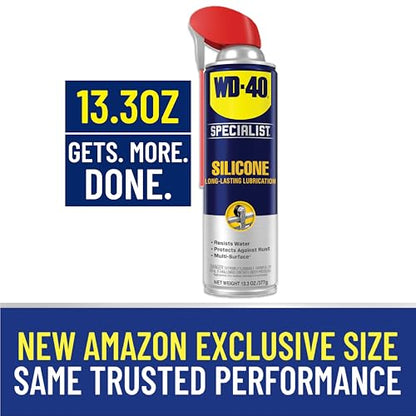 WD-40 Specialist® Silicone, Dry Silicone Lubricant for Window Tracks, Cables, Pulleys, Superior Lubrication for Equipment, Moving Parts, Industrial Applications, Bigger Can, 13.3 OZ [6-Pack] - size: 6-pack, style: 13.3 Oz