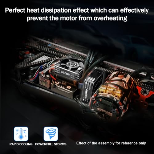 25mm RC Cooling Fan 32000RPM RC Car Fan 8.4V ESC Fan Heat Dissipation for 1/10, 1/8, 1/12 Scale RC Car ESC (Black Silver) - color: Black Silver