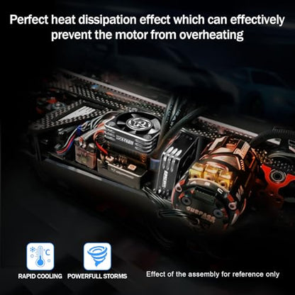 25mm RC Cooling Fan 32000RPM RC Car Fan 8.4V ESC Fan Heat Dissipation for 1/10, 1/8, 1/12 Scale RC Car ESC (Black Silver) - color: Black Silver