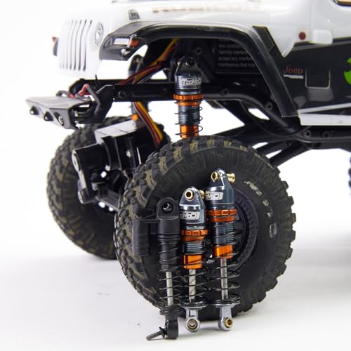 35MM Oil Shock Absorbers Upgrade Compatible with 1/24 RC Crawlers | Fits Axial SCX24 / FCX24 - Oil Damper Upgrade - Orange - color: Gray/Orange