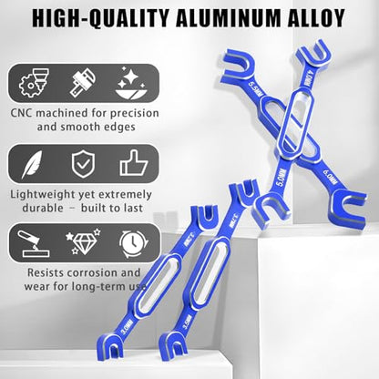 4PCS RC Wrench 3.0/3.2/3.5/3.7/4.0/5.0/5.5/6.0mm Turnbuckle Nut Ball Joint Remover Aluminum Alloy RC Car Repair Tool For RC Crawler Monster Truck Off Road Car Drone Boat Upgrade Parts, Blue - color: Blue