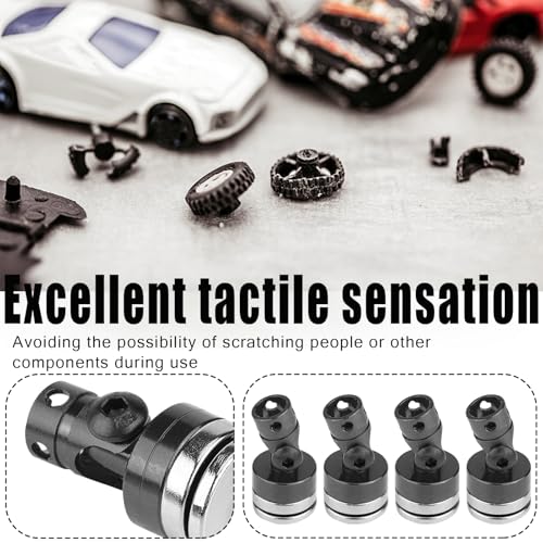 4 Pcs Aluminum RC Body Post Magnetic Magnetic Post Mounts Invisible Post Mount Good Scx10 4Wd 1:10 RC Car Yellow Black Purple (Black) - color: Black