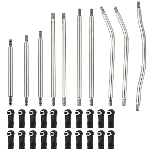 10Pcs Stainless Steel Link Rod Linkage Set with Ball End for Axial for 1/10 RC Crawler Axial SCX10 PRO Upgrade Part