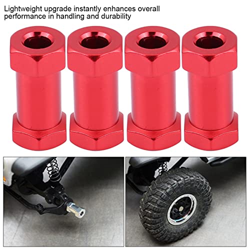 VGEBY RC Hub Adapter, 4pcs 12mm Wheel Hex Hub Extension Adapter Drive Hub Widener Metal Adaptor for RC Vehicle Parts(25mm Red) 12Mm Spacers 12Mm Spacers 12Mm To 17Mm Hex Wheel Adapter