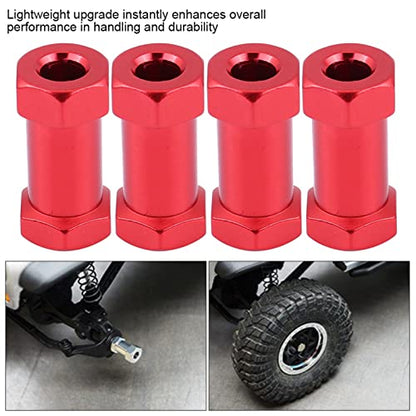 VGEBY RC Hub Adapter, 4pcs 12mm Wheel Hex Hub Extension Adapter Drive Hub Widener Metal Adaptor for RC Vehicle Parts(25mm Red) 12Mm Spacers 12Mm Spacers 12Mm To 17Mm Hex Wheel Adapter
