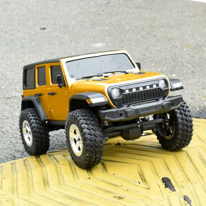 6.10in Wheelbase RC Body Shell for 1/18 ABS Hardtop Body (Yellow) | TRX4M Body with Front Rear Bumpers for TRX4M Bronco Defender Chassis - color: Yellow