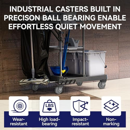 3.5'' Caster Wheels, ASOMWLS Industrial Rubber Casters Set of 4 with Load 1000lbs Capacity, Non Marking Replacement Wheels for Cart Dolly Trolley (4 Wheel) - style: 3.5 inch Wheel