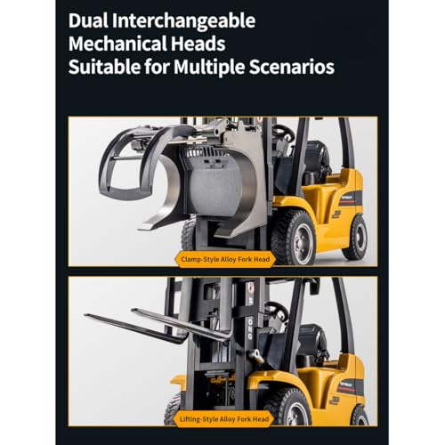 1577 1/10 RC Forklift, 2.4G Proportional Alloy 1577 Remote Control Forklift with Liftable Fork/Grabber Attachment, RC Engineering Vehicle, Enthusiasts Gift Collectibles - style: 1/10 RC Forklift
