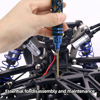 5-in-1 RC Tool Kit, Hex Allen Screwdriver Kit, RC Screwdriver Set 1.5mm 2.0mm 2.5mm 3.0mm RC Car Repair Tool Kit for RC Model Car Boat Helicopter (Blue) - color: Blue
