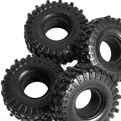 Specially designed for upgrading RC tracked vehicles such as 1/24 SCX24/AX24 and 1/18 TRX4M, with 1.3-inch bead locking tires.