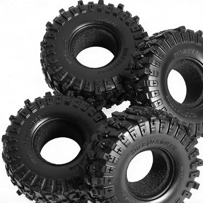 Specially designed for upgrading RC tracked vehicles such as 1/24 SCX24/AX24 and 1/18 TRX4M, with 1.3-inch bead locking tires.