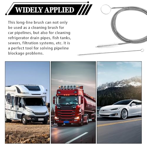 Auto Sunroof Drain Cleaning Tool, Car Cleaning Kit, 61 Inch Long Flexible Drain Brush Pipe Cleaners for Car, Vehicle Tube Brush Slim Drain Dredging Tool for Cars Sunroof Windshield Wiper Hole