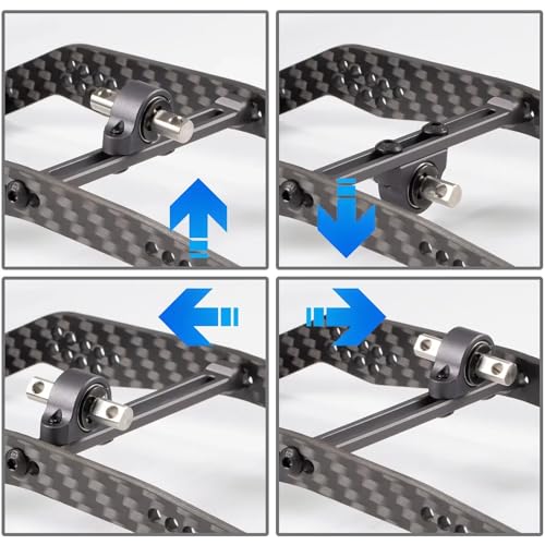 Aluminum Adjustable Carrier Bearing 70mm Width for 1/10 RC Rock Crawler 1.9 2.2 Shafty Comp Rigs Build (Gray) - color: Gray