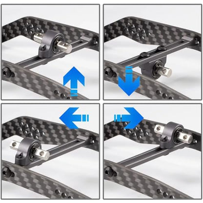 Aluminum Adjustable Carrier Bearing 70mm Width for 1/10 RC Rock Crawler 1.9 2.2 Shafty Comp Rigs Build (Gray) - color: Gray