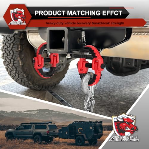 2 Pack 1/2" Safety Chain Connector Link, G80 Tow Hitch Hammerlock Coupling Link, Tow Chain Connector with 12000 lbs Loading (Red) - color: Red