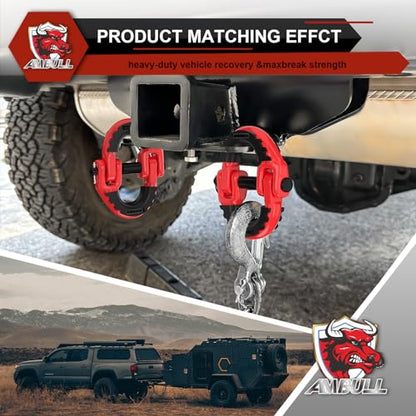 2 Pack 1/2" Safety Chain Connector Link, G80 Tow Hitch Hammerlock Coupling Link, Tow Chain Connector with 12000 lbs Loading (Red) - color: Red