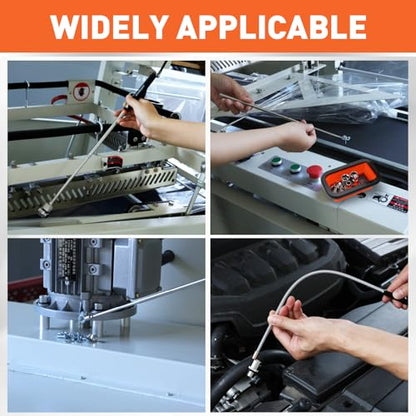 HORUSDY 4 - PIECE Magnetic Pickup Tools Kit | Extendable Telescoping Magnet Pick Up Tool Set 7-30.5” & 5-25” | Bend-It Flexible Magnetic Sweeper | Collapsible Parts Tray for Garage Workshop Yard - style: 4-Piece Magnetic Tray & Stick - Collapsible