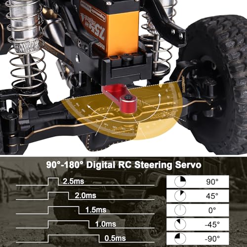 HobbyPark Waterproof 7.5kg High Torque RC Micro Servo Metal Gear Digital Arduino Servo for 1/18 TRX4M TRX4MT Redcat Ascent-18 Losi Mini LMT 1/10 TRX4 SCX10 RC Crawler RC Car Plane Boat Robot