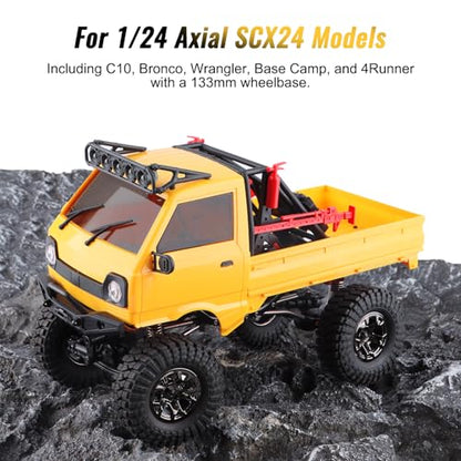 KT24 1/24 Kei Truck Hard Body Shell Kit for 133mm Wheelbase SCX24,YE | Plug-and-Play Lighting, For SCX24 C10/Bronco/Wrangler/Base Camp/4Runner - color: Yellow